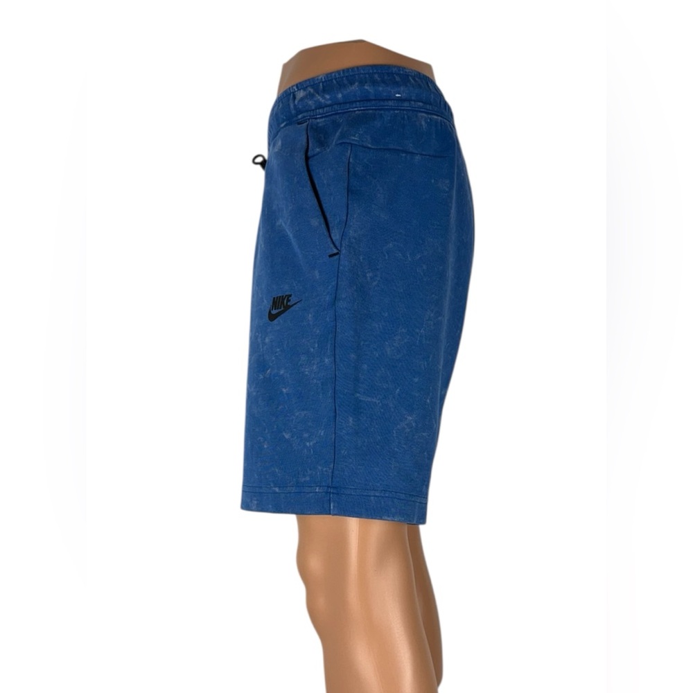 Nike Mens Medium Shorts Blue Marina Tech Fleece Drawstring Zip Pocket DM6519 EUC - Picture 3 of 10